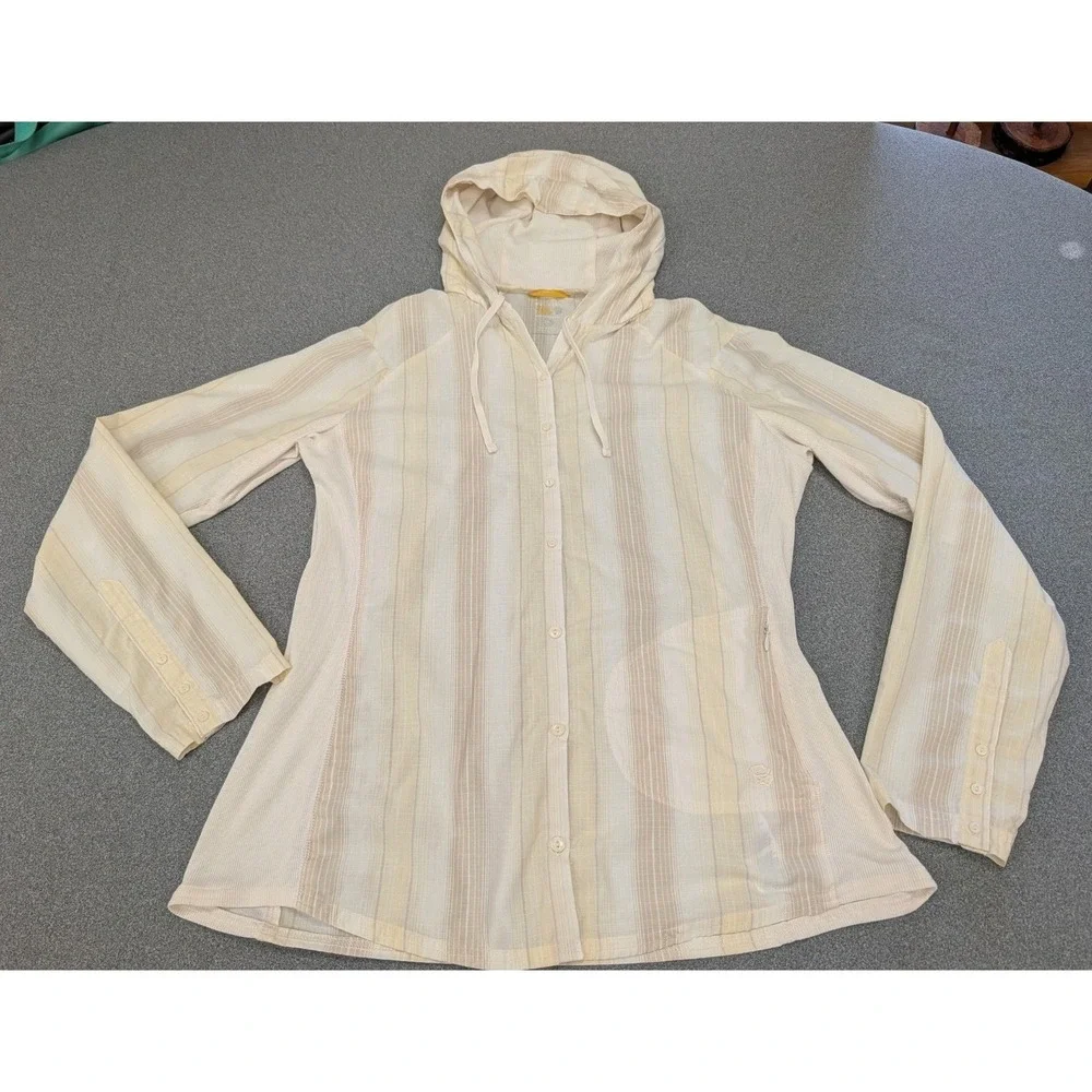 Mountain Hardwear Women's Hoodie Size 14 Button-Down Front Tab Long Sleeves